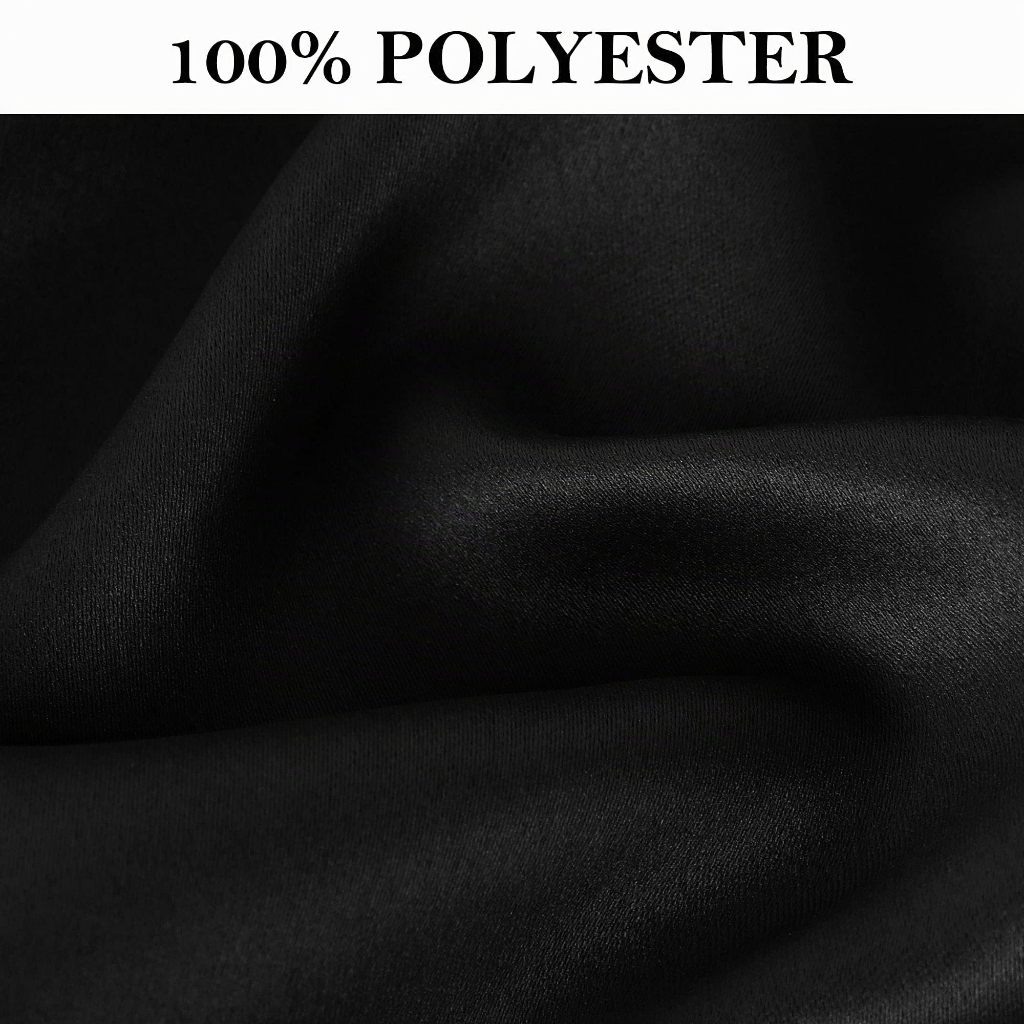 PiccoCasa 2er Set Gardine für Küche Polyester Scheibengardine Kurzgardine Blickdicht Kleine Gardine Schwarz 90H x 132B cm