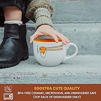 Vista 5 de Sanrio Gudetama "I'm Falling" - Tazón de cerámica para sopa para helado, cereales, bebidas, capacidad para 24 onzas
