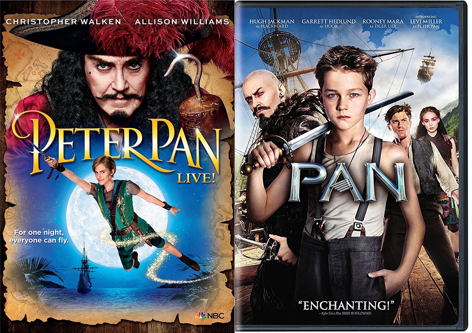 Pan Movie DVD Peter Pan Live Special Edition Musical Fantasy Movie Bundle Double Feature set