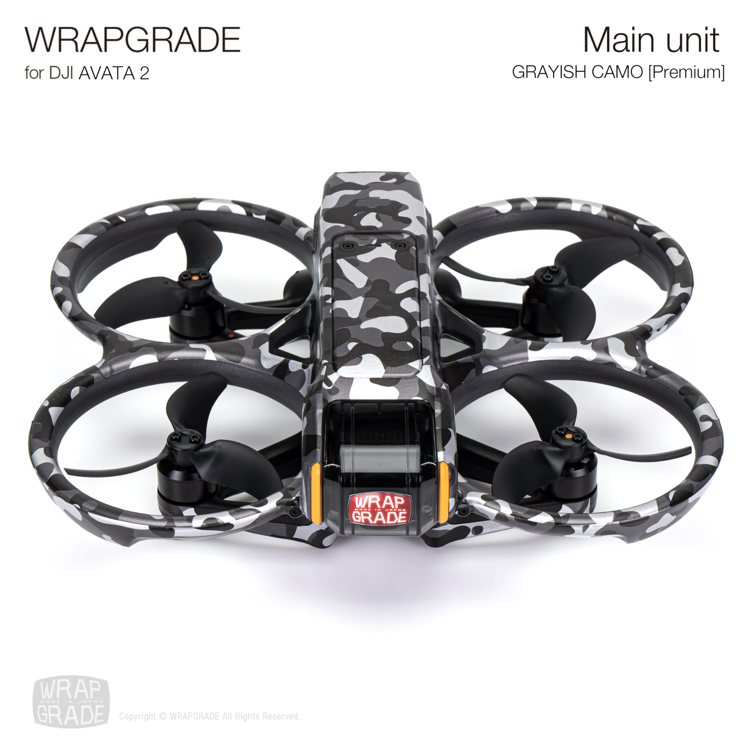 WRAPGRADE Skin Stickers Compatible with DJI Avata 2 (Grayish CAMO)