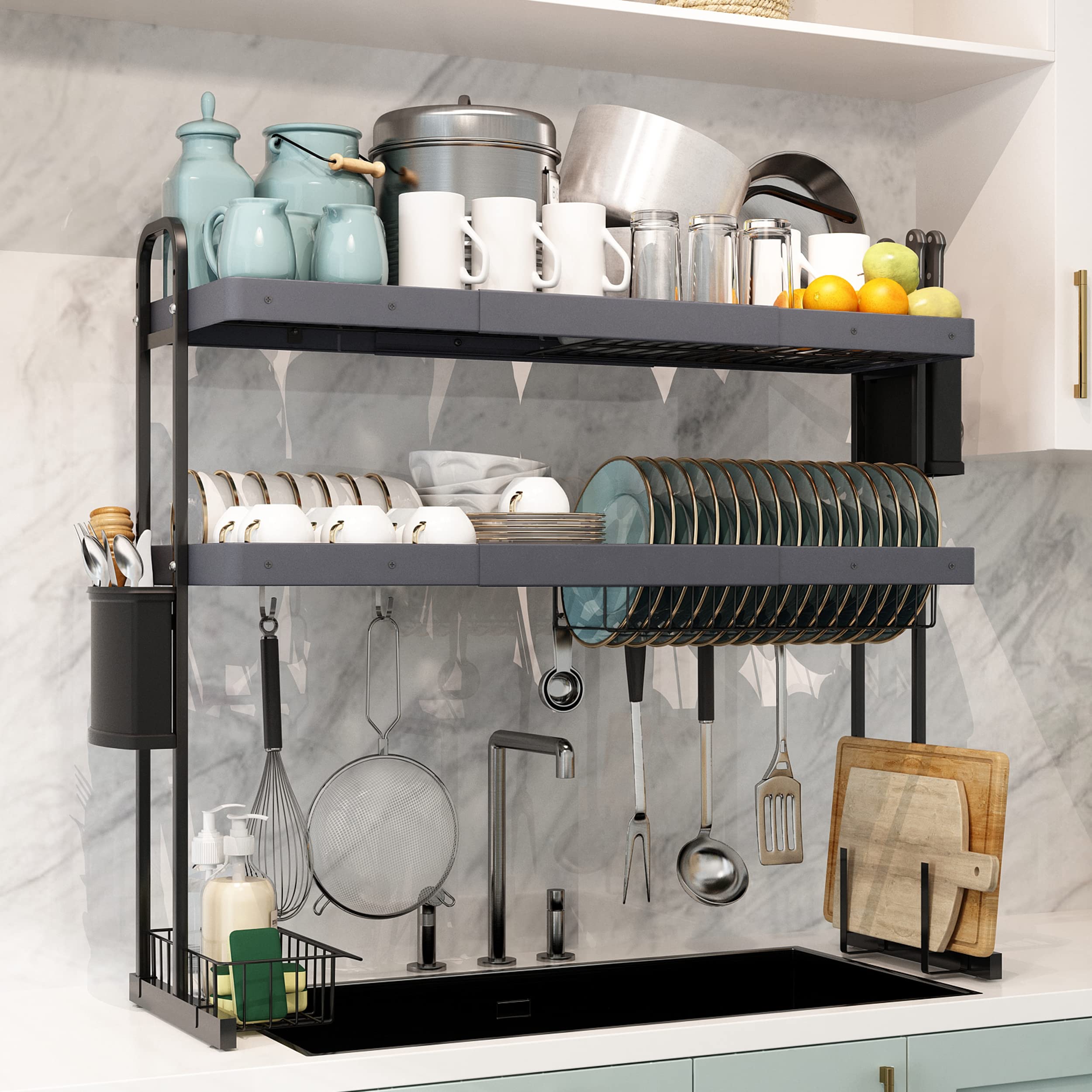 Dish Drainer Over The Sink Shelf Walmart Sterilite 0627 Large