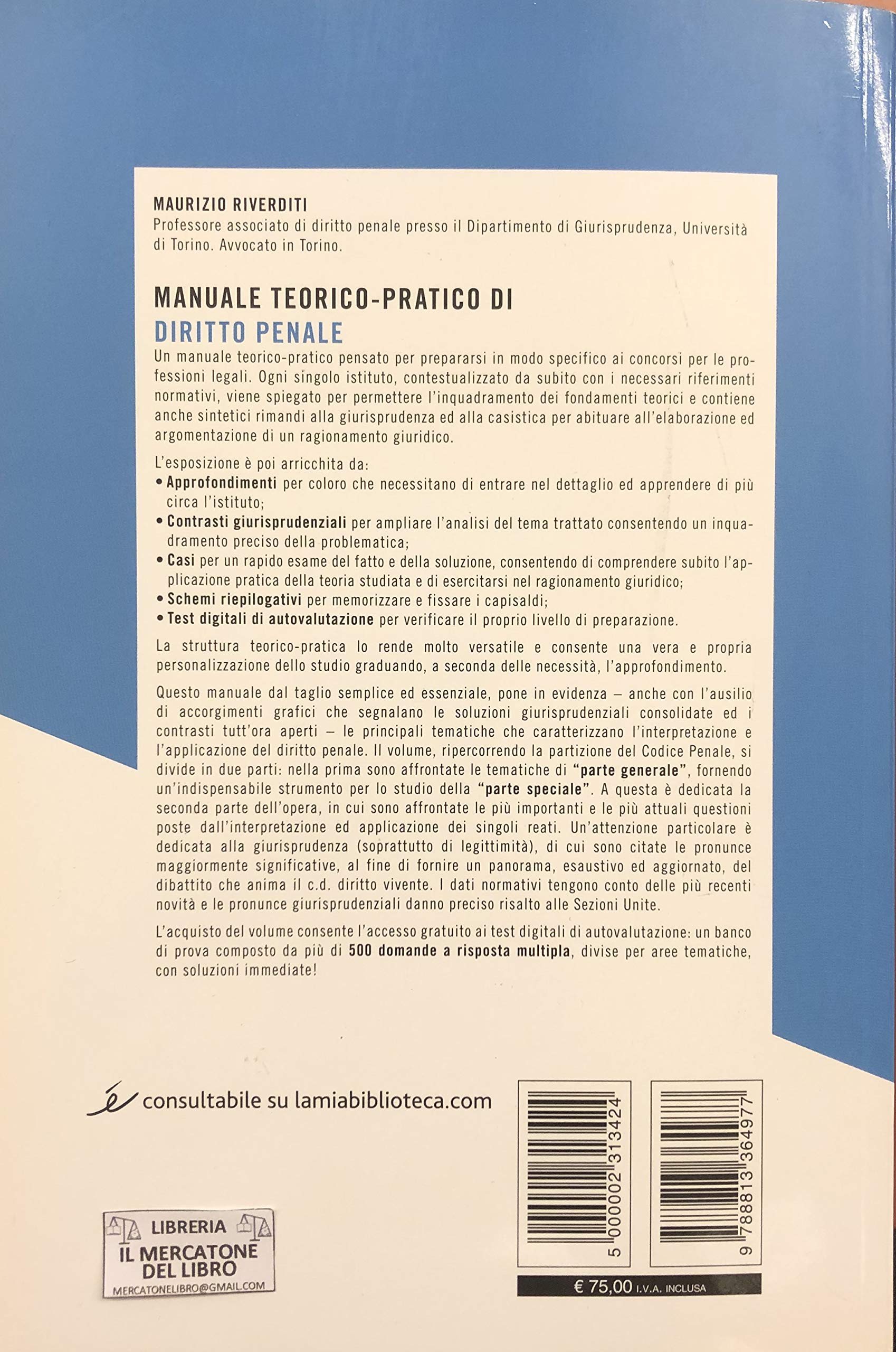 Manuale teorico-pratico di diritto penale parte generale e speciale