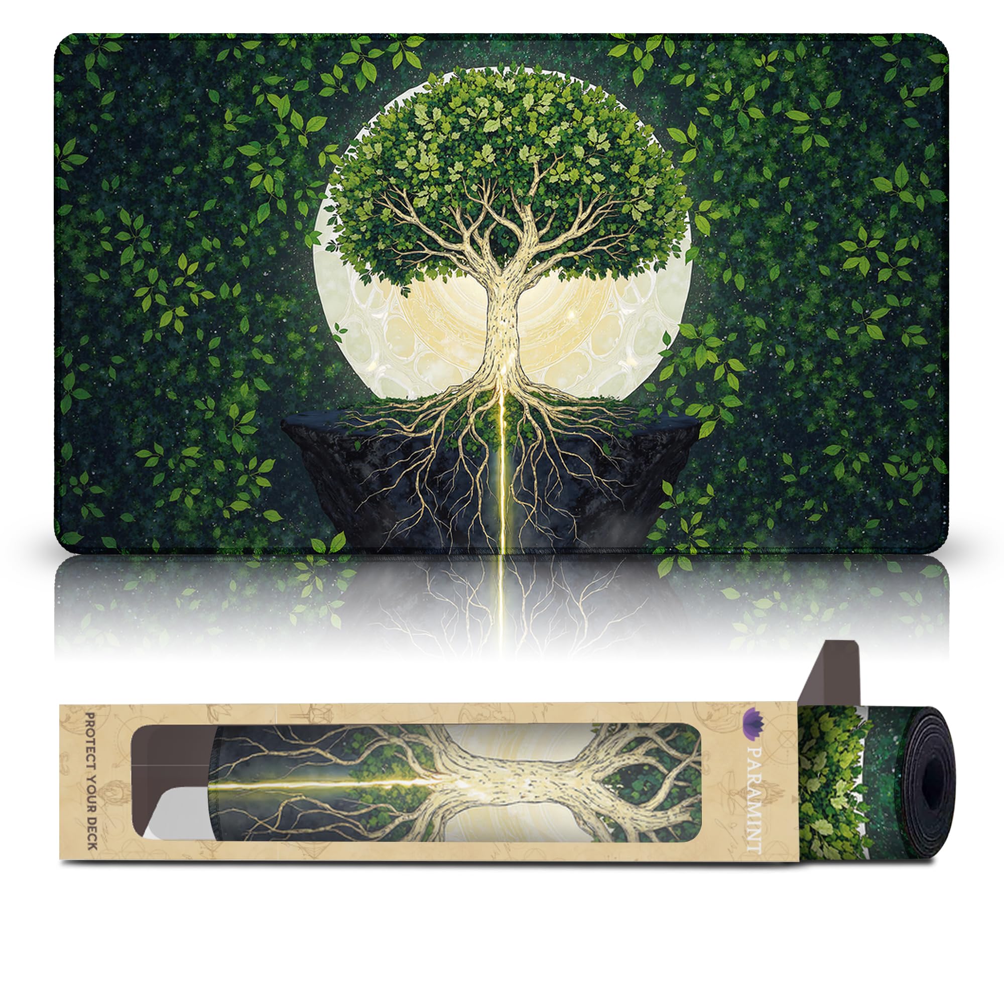 Paramint Green-White Guild (Stitched) - MTG Playmat - Compatible with Magic The Gathering Playmat - Play MTG, YuGiOh, TCG - Original Play Mat Art Designs & Accessories