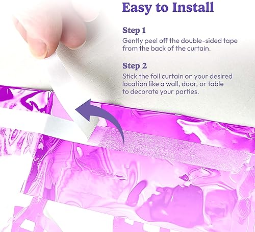 Miniatura 3 de HOUSE OF PARTY Paquete de 2 cortinas de papel de aluminio con estrellas doradas, cortinas decorativas para despedida de soltera, fondos temáticos de