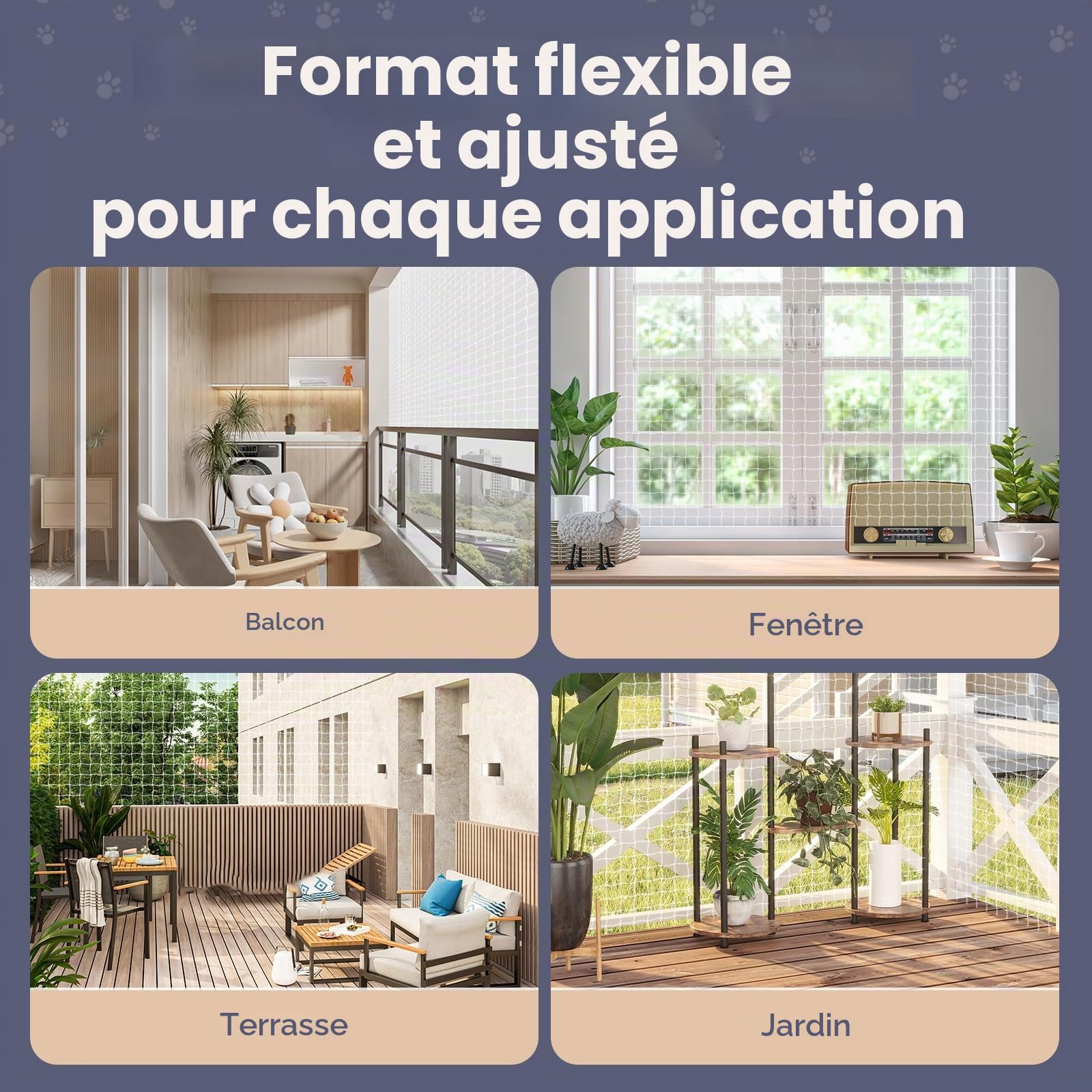 Filet de Protection Chat Balcon Nylon Forte Résilience Anti Oiseaux Jardin 5x5m Transparent