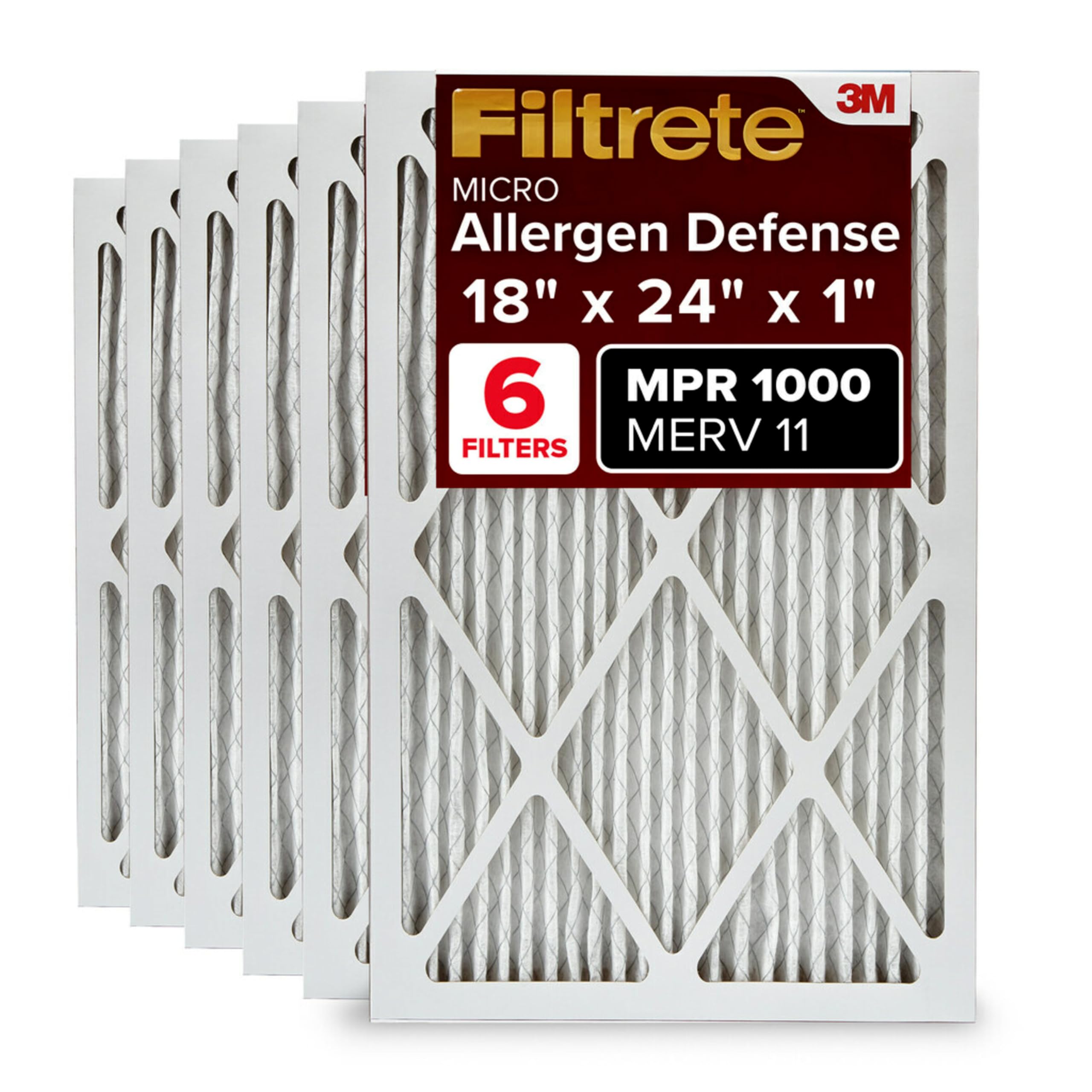 Filtrete 18x24x1 AC Furnace Air Filter, MERV 11, MPR 1000, Micro