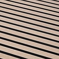 Vista 6 de Paneles de pared de listones de madera acústica, paneles insonorizados de roble blanco para decoración de paredes interiores, diseño moderno, 94 x