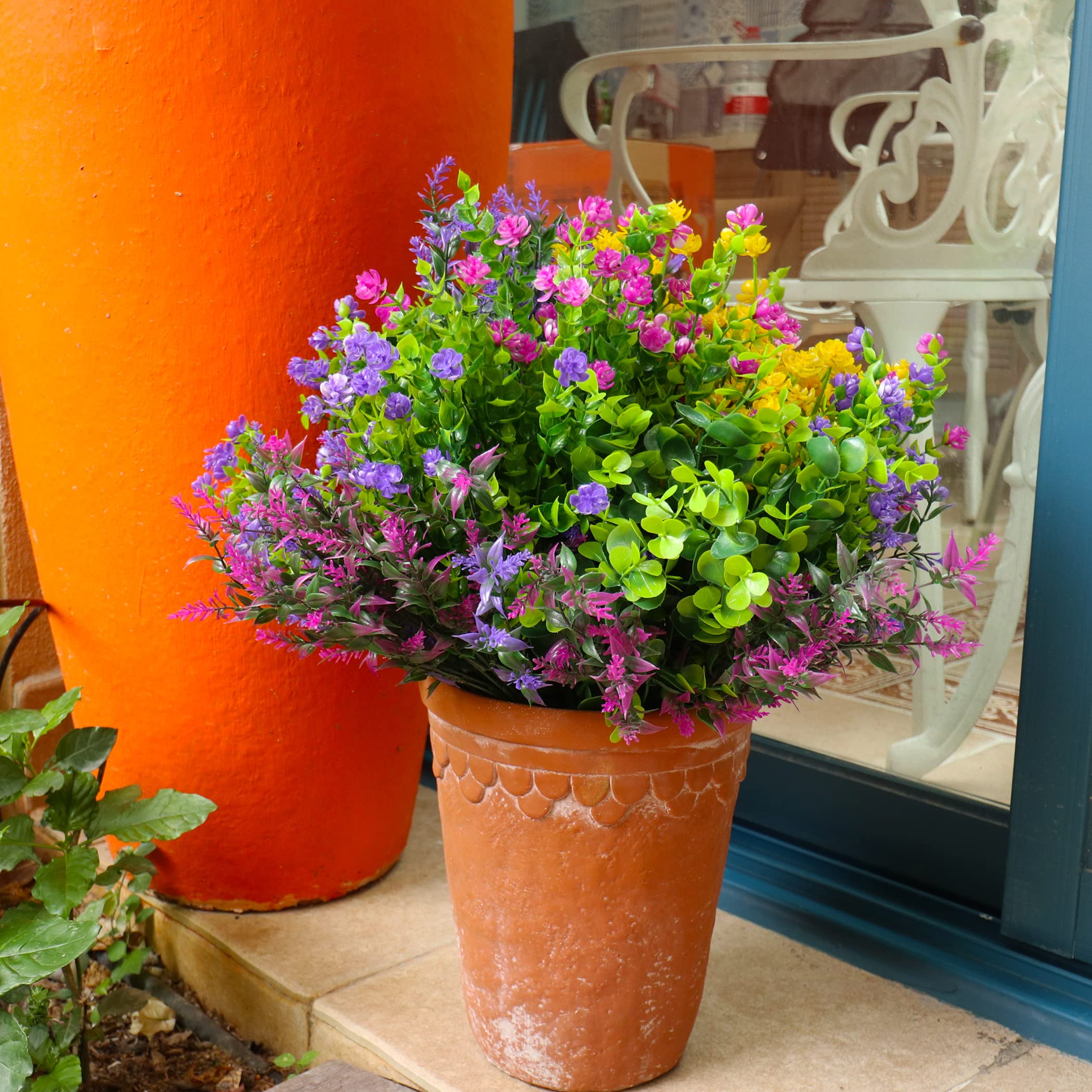 KLEMOO 24 fasci di fiori finti artificiali da esterno, resistenti ai raggi