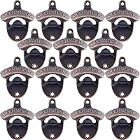 Vista 35 de abridor de botellas de cerveza de bronce antiguo, montaje en pared, estilo antiguo, abridor de tapas de botellas, montado en poste, acero inoxidable