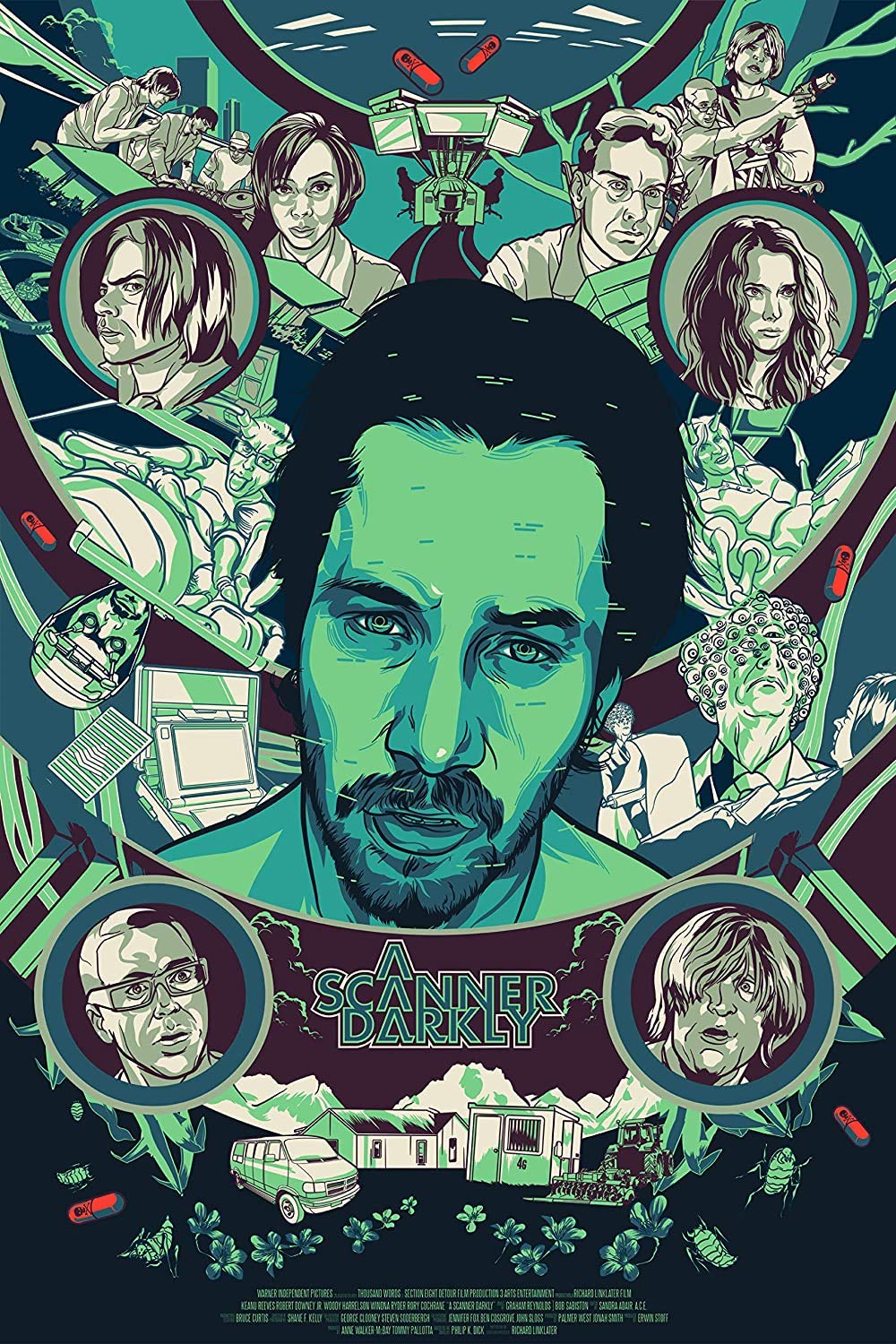 A Scanner Darkly Poster, Movie Poster, A Scanner Darkly