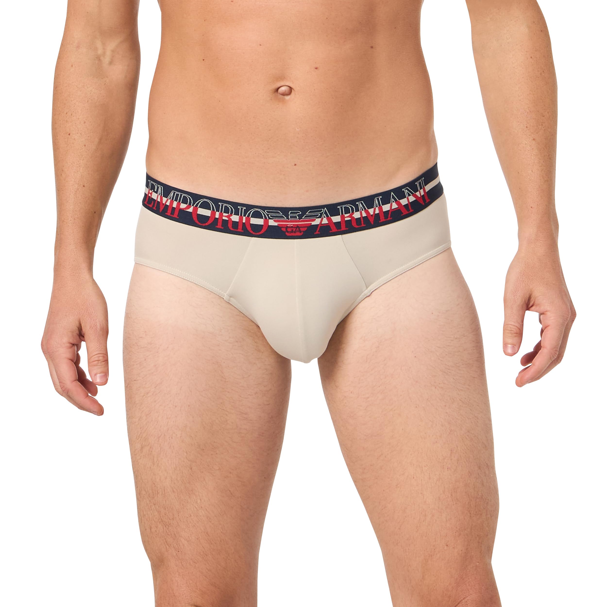 Emporio Armani Men's Microfiber Essential Brief, Nude, S