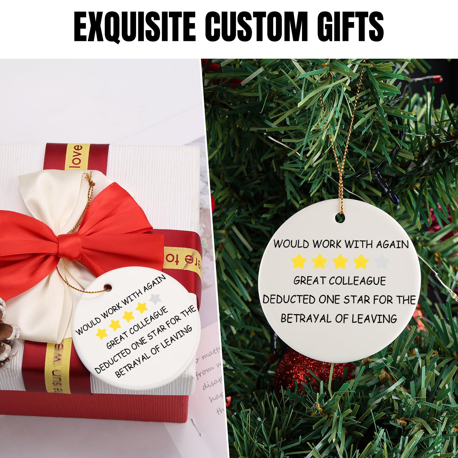 TheGiffter Funny Leaving Gifts for Colleagues Women Men Hanging Ceramic Greeting Cards Leaving Presents,Sorry Your Leaving Gifts for Your Work Colleagues Retirement - Image 2