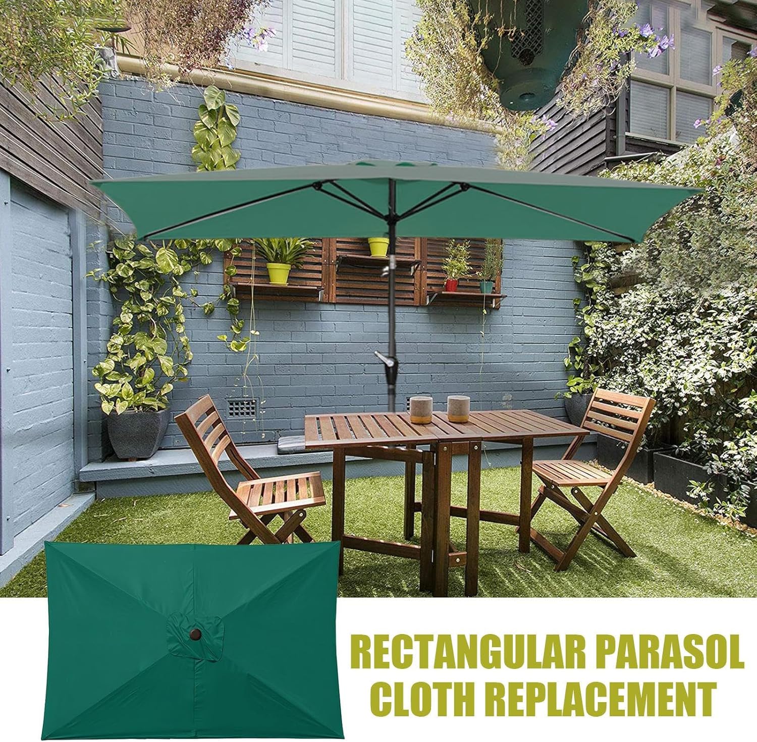 Umbrella Replacement Canopy - Waterproof Square Cover, Outdoor Shade Top | Durablle Parasol Fabric, Sun Shelter Accessory for Lawn, Cantilever Umbrellas, Patio, Beach, Greenhouse Shade Solution