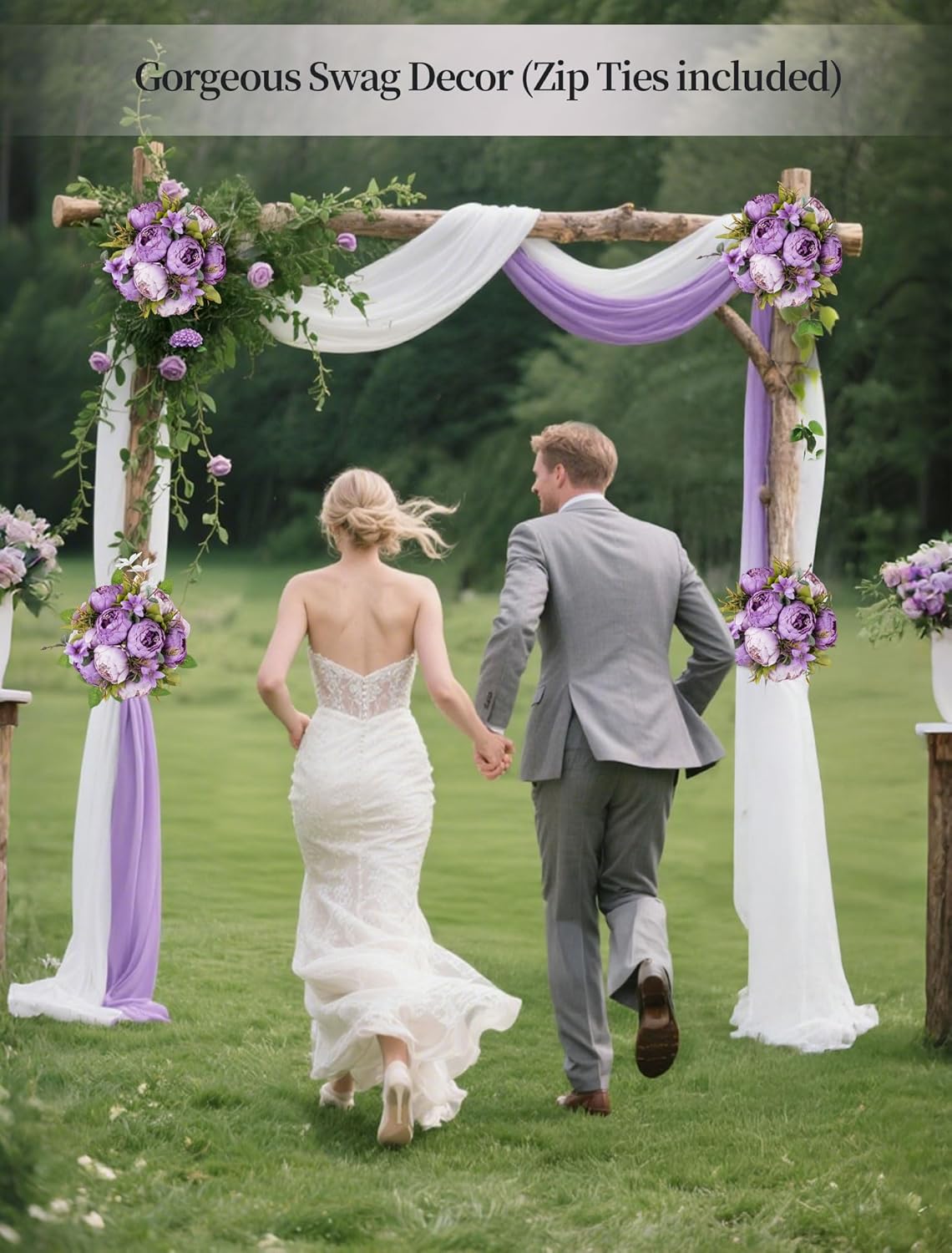 BLOSMON Artificial Flowers Balls Centerpieces: 2 Pcs 9.5" Light Purple Fake Peonies Wedding Center Piece Decoration for Table Kissing Ball Floral Arrangements, Base with Faux Peony Party Home Decor - Image 6