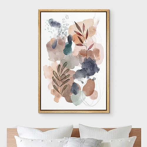 Miniatura 3 de NWT Lienzo enmarcado para pared, acuarela, pastel, plantas de bosque, ilustraciones abstractas, naturaleza, arte moderno, decorativo, floral,