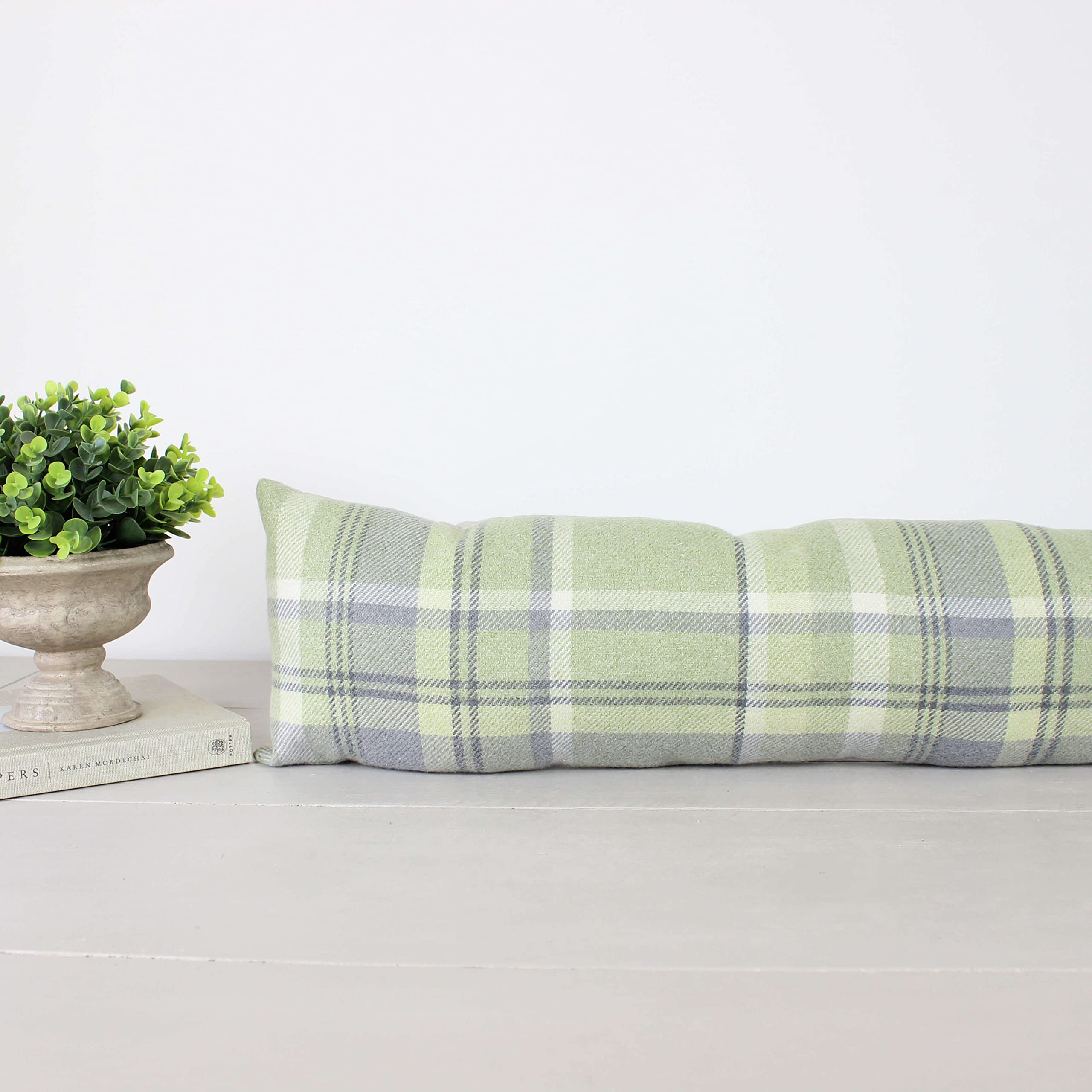 Harrison Cropper Green Elgin Sage Tartan Draught Excluder