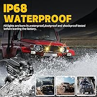 Vista 7 de Kewig Motorcycle Auxiliary LED Lights Kits Driving Spotlights, 60W 5000LM Driving Offroad Light, White/Amber Combo Beam Light Waterproof Work Lights
