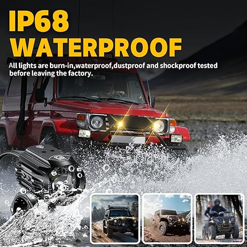 Miniatura 7 de Kewig Luz LED de Drving, luz LED todoterreno de 60 W, 5000 lúmenes, luz de haz combinado blancoámbar con soportes de montaje, luces de trabajo