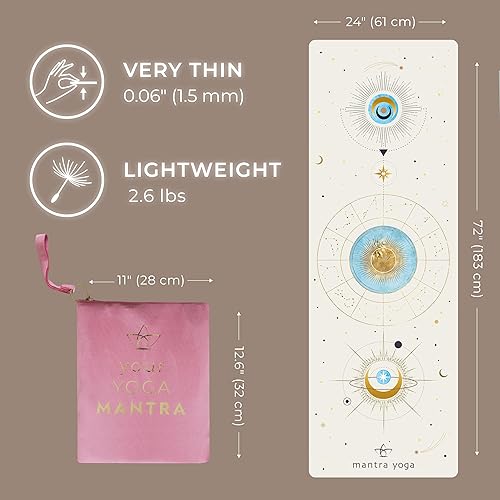 Miniatura 2 de Mantra Yoga Travel PRO - Alfombrilla plegable de fitness y ejercicio con bolsa, ligera, compacta y ecológica, antideslizante y lavable, para todo