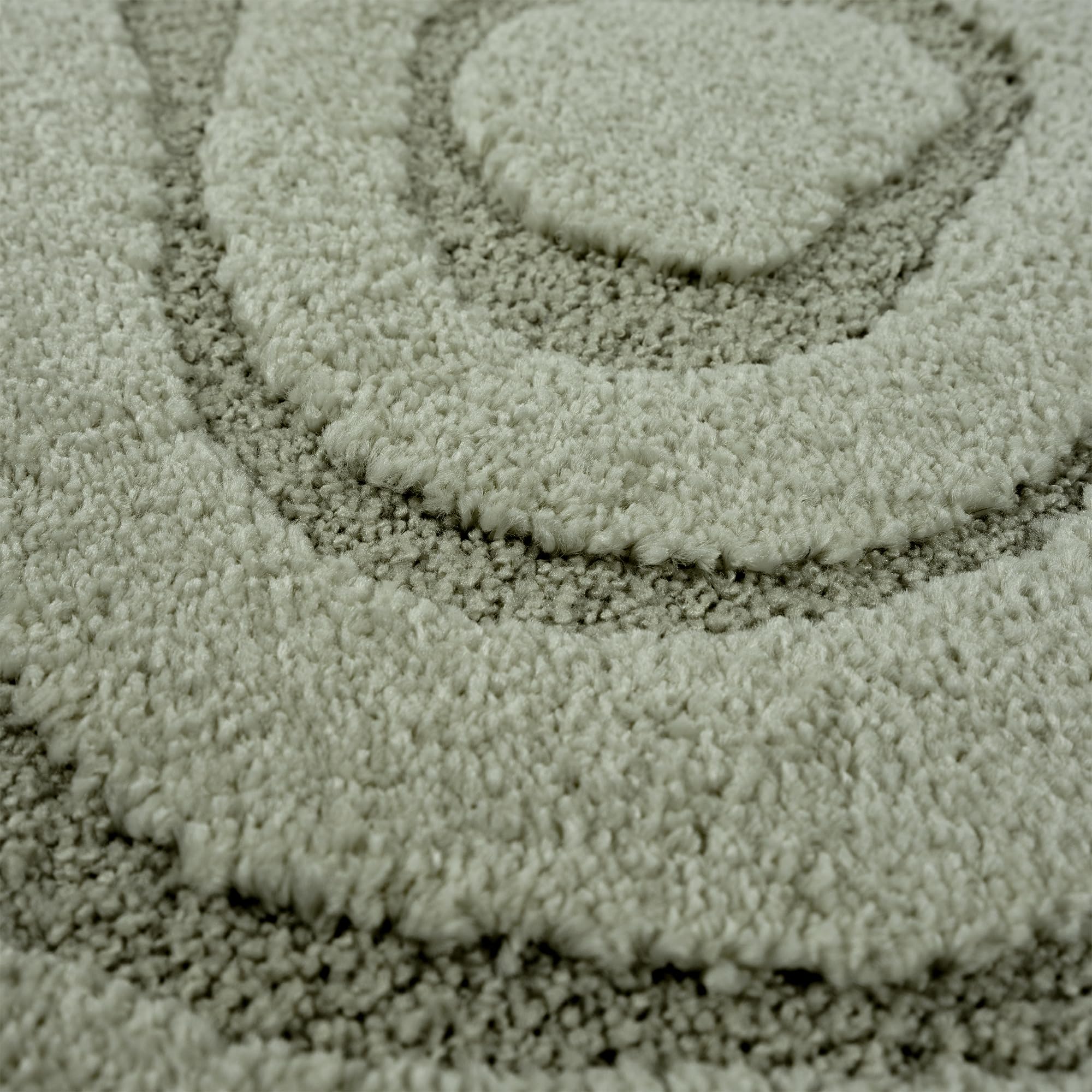 the carpet Everest - Moderner Kurzflor Teppich Hoch-Tief-Struktur, 3D-Effekt, weiche Oberfläche und hohe Flordichte, ideal für Wohnzimmer & Schlafzimmer, Grün, 160 cm Rund