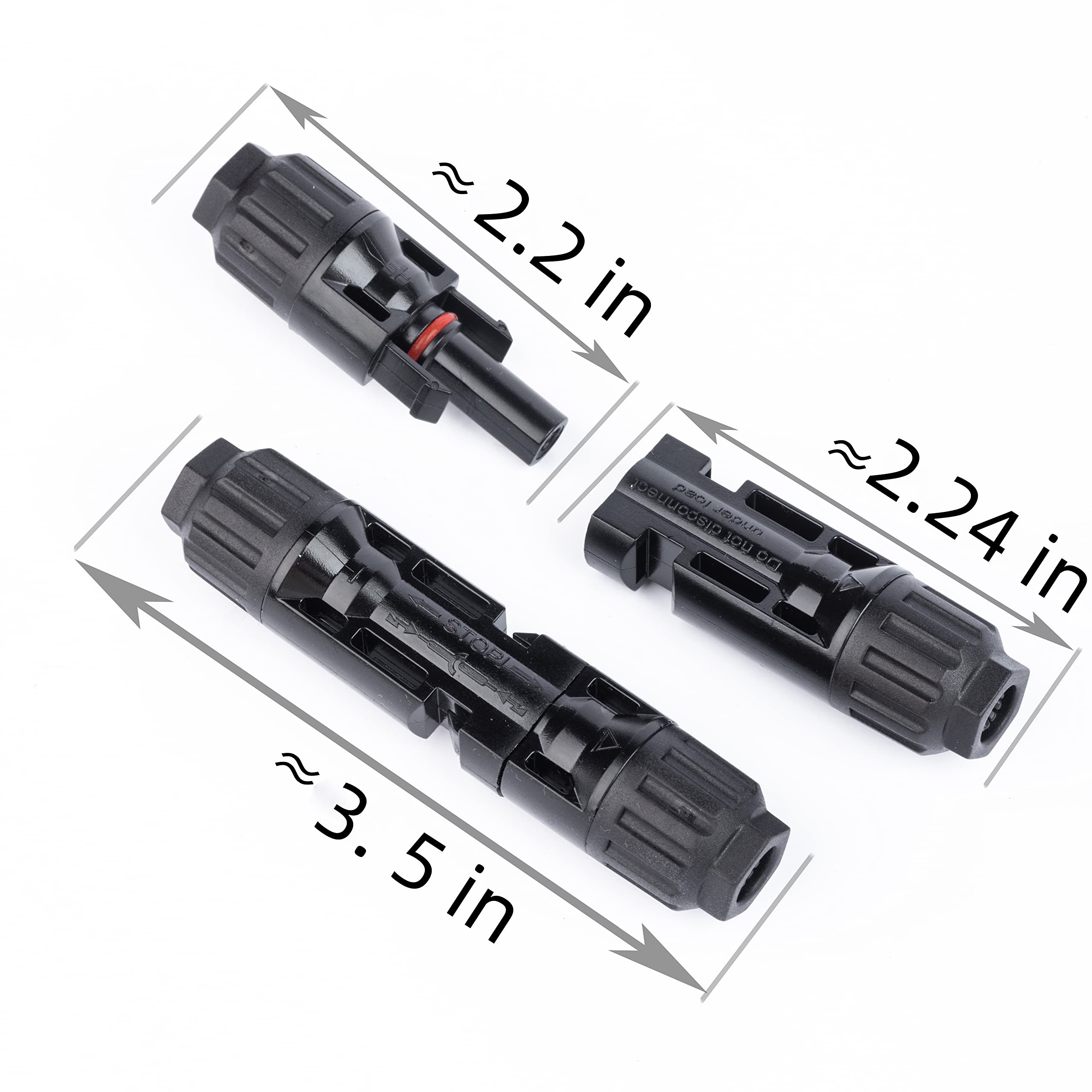 60 conectores solares para panel de alambre PV (14-10 AWG) Cable con llaves IP67 impermeable macho/hembra (30 pares)