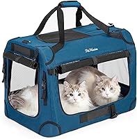 PetMasion Extra Large Cat Carrier for 2 Cats - 24x16.5x16.5 Collapsible Soft-Sided XL Crate, 55lbs Car Travel Bag for Medium Big Cats