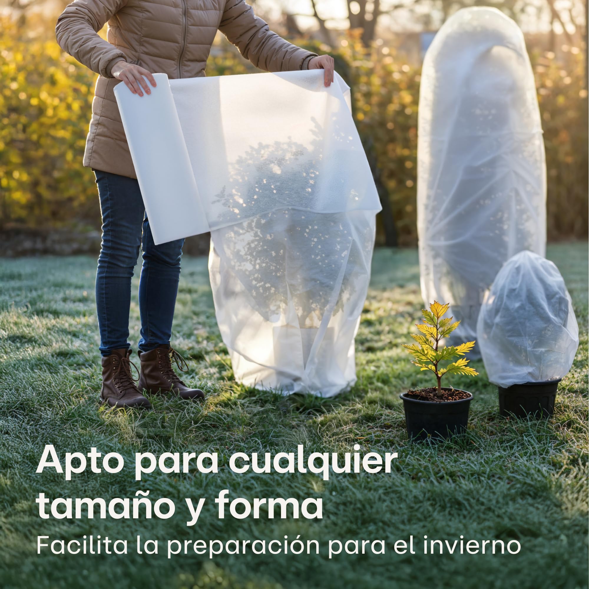 Praknu Manta de Malla Térmica Antiheladas para Plantas en Rollo 50 g/m² – 50 m × 1 m – Resistente y Transpirable – Resiste a La Exposición UV