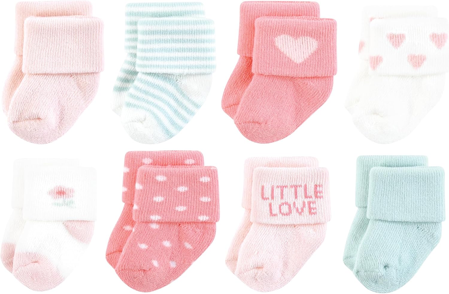 Hudson Baby unisex-baby Cotton Rich Newborn and Terry Socks