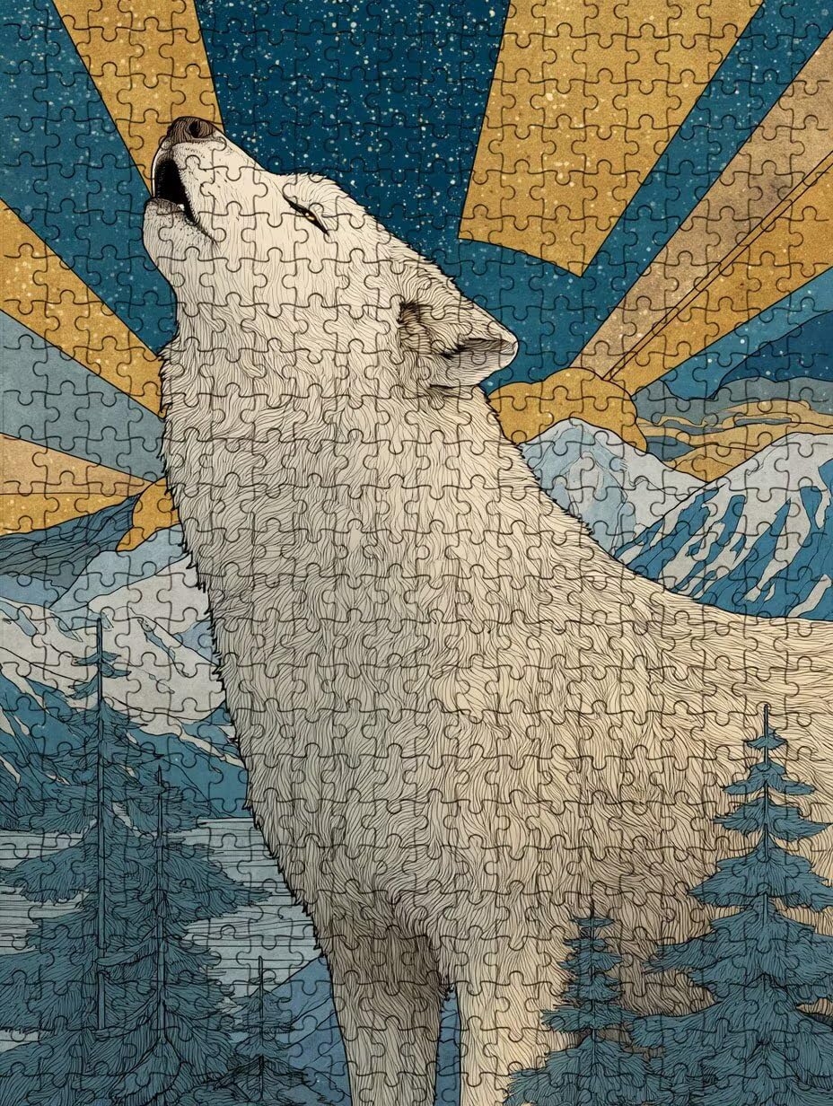 Puzzle pour Adults 3000 Pièces, Loup Blanc, Jigsaw Bois de YHPGL4-511