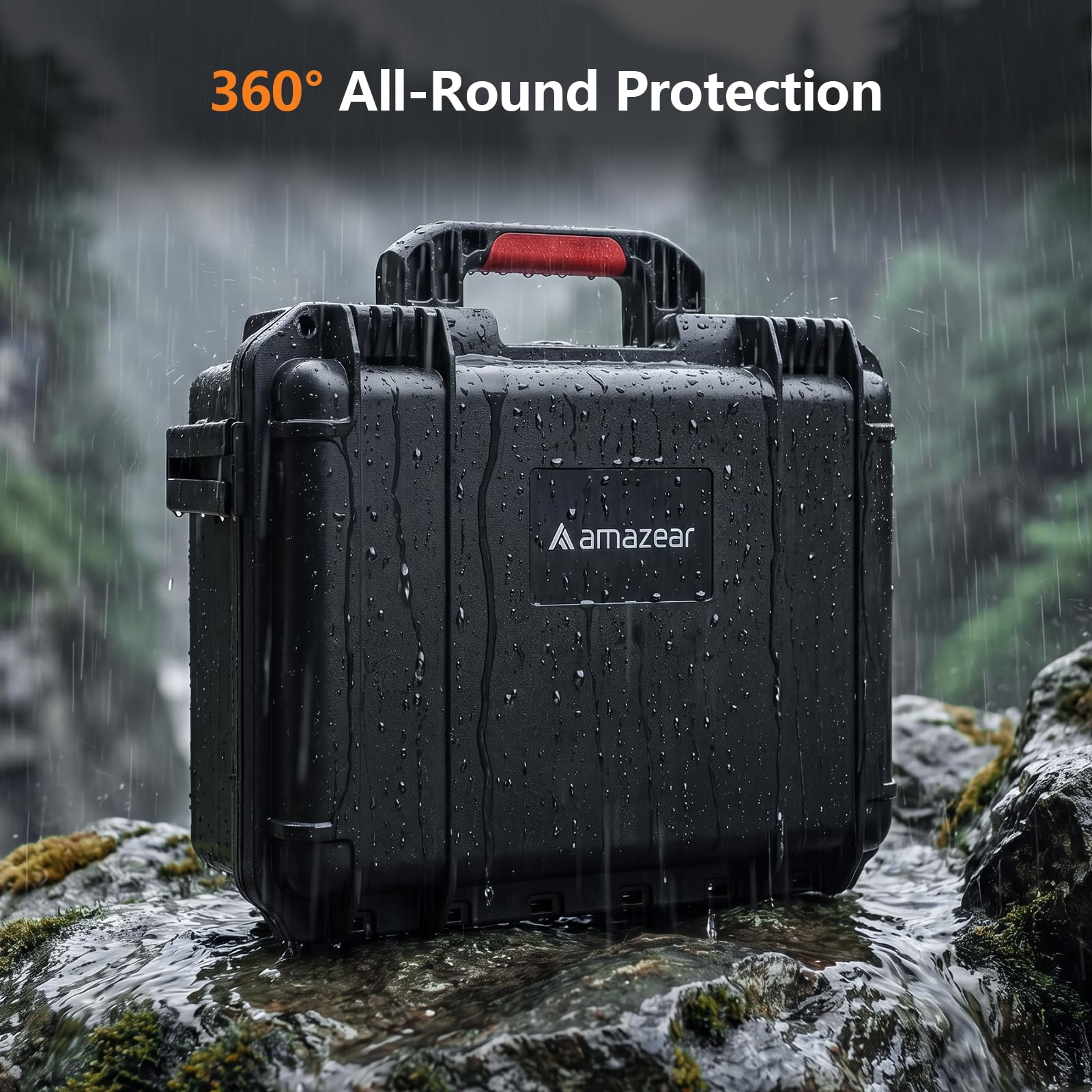 AMAZEAR Funda Impermeable para dji Osmo Pocket 4 Pro Accesorios y Cámara | Osmo Pocket 4 Pro/4 estuche rígido impermeable de doble capa, protección ABS+EVA, bolsa de viaje compacta para accesorios