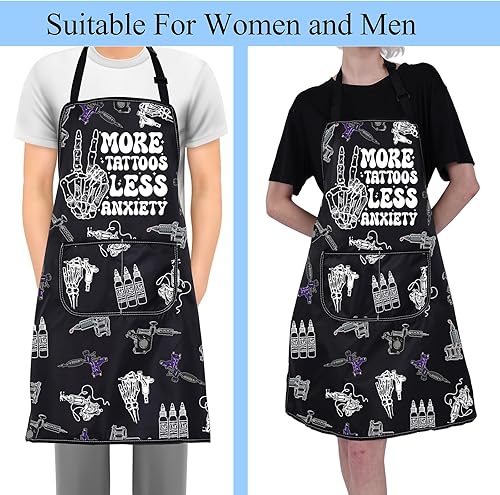 Miniatura 4 de FUSTMW Delantal de artista del tatuaje, regalos para amantes del tatuaje, regalos en mi era del tatuaje, regalo de tatuaje, pintura de cocina,