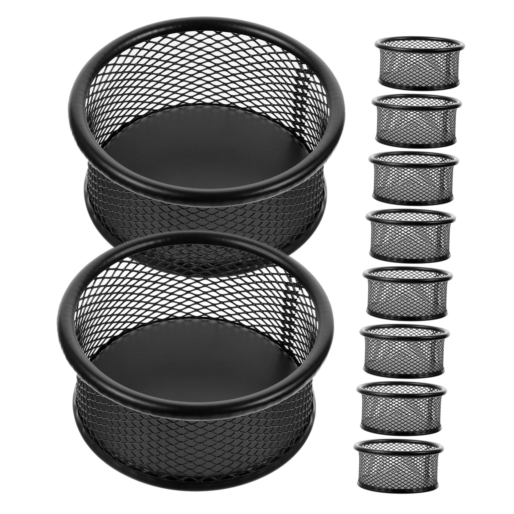 12 pezzi Porta Graffette in Rete Nera Organizer Ferro per Fermagli Multiuso per Scrivania Resistente e Facile da Pulire per Ufficio e Casa