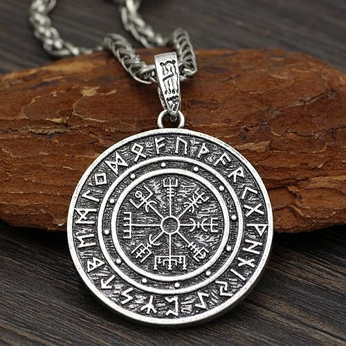 Miniatura 4 de Leprato Collar vikingo nórdico, amuleto de runa vikinga nórdica, dije de amuleto vikingo, regalo de joyería para hombres y mujeres