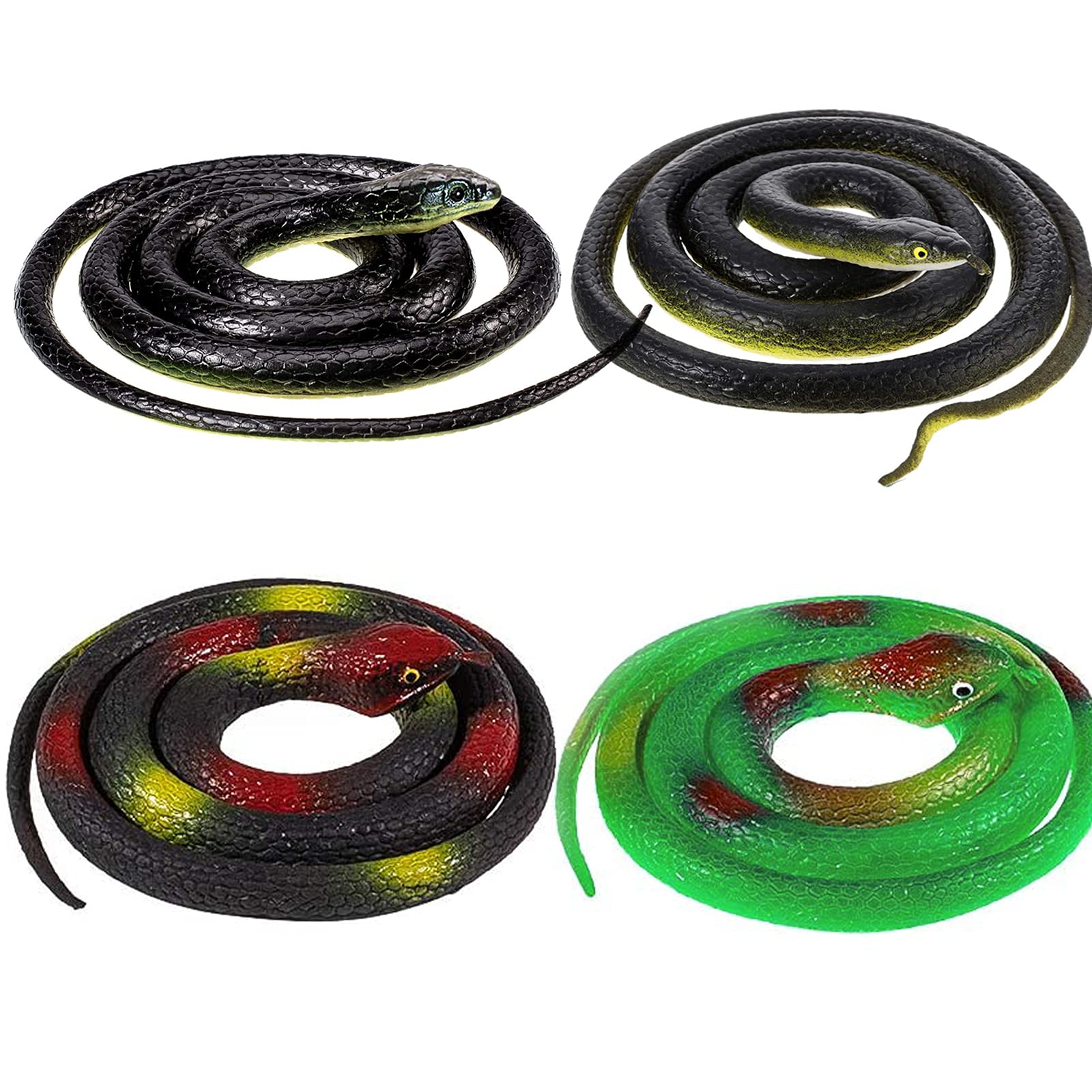 Buy OLJHFG 51 Inch Large Rubber Snakes to Scare Birds Away, 4 Pieces