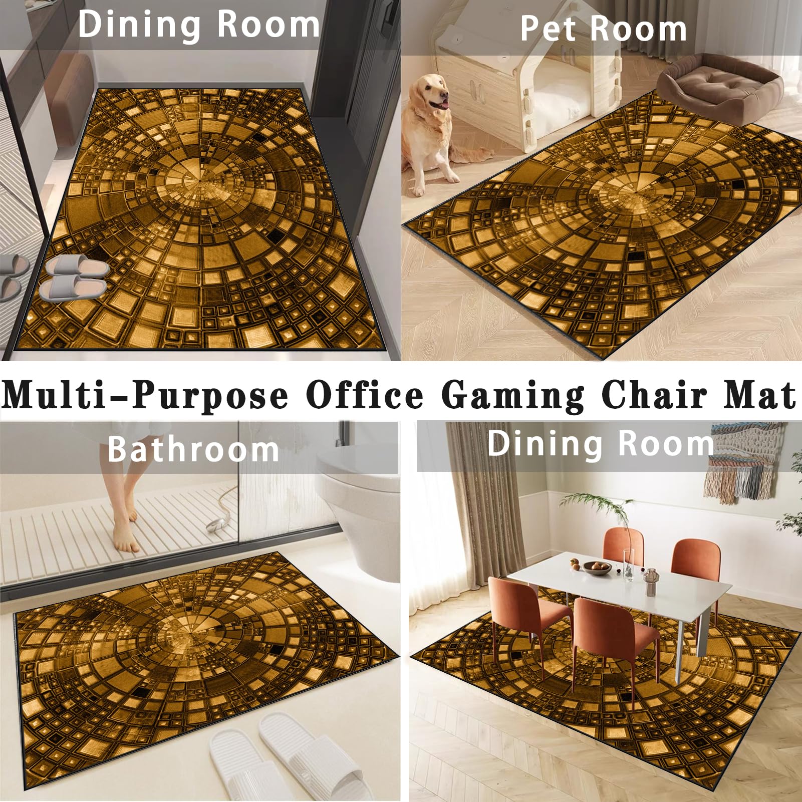 180 x 250 cm Tapis de Protection de Sol pour sous- Tapis Chaise de Bureau - Tapis Chaise Gaming Antidérapant - Protège Sol sous Chaise pour stratifié Parquet Carrelage - Tapis pour Fauteuil