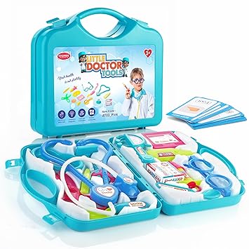 Chanak Doctor Playset for Kids, Pretend Play Doctor Set with Foldable Suitcase and 17 Flashcards for Kid, Doctor Kit Toyset for Kids Above 3 Years, BIS Approved.