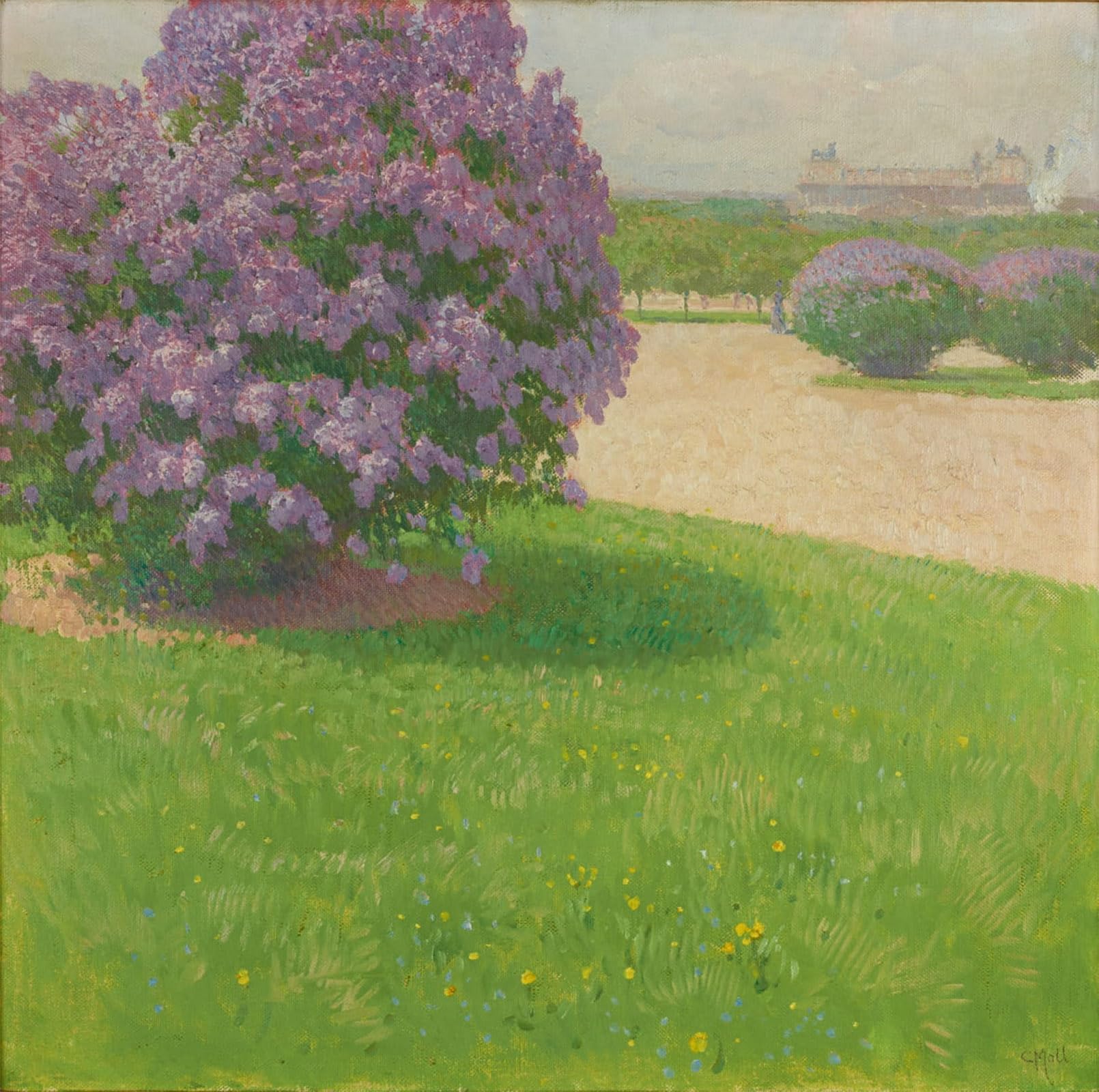 POSTERIIk Famous Modern Artwork Art Mural Heldenplatz Mit Flieder by Carl Moll Oil Paintings Pictures for Home Decor 60x90cm