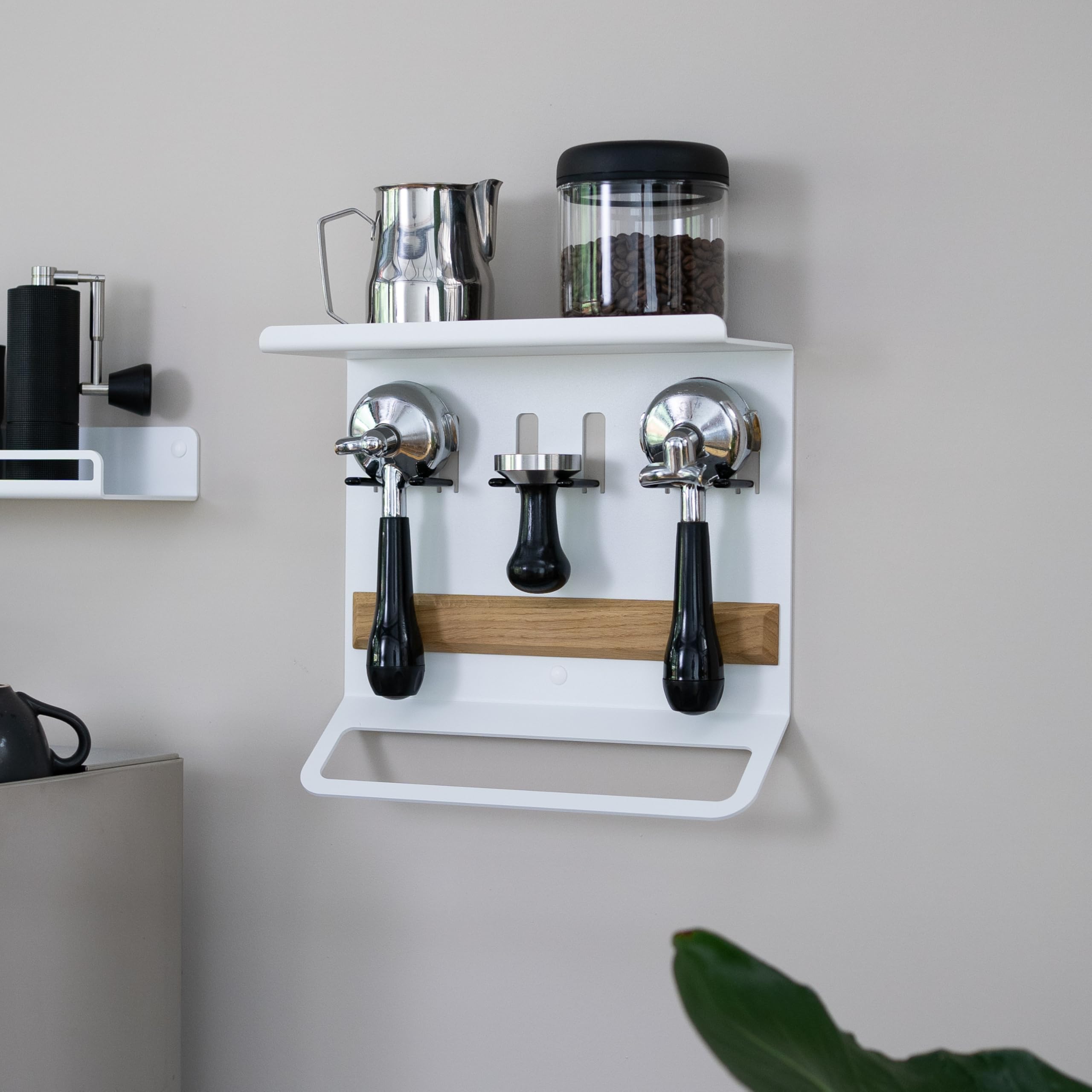 FLATE® Barista Board for Portafilters, Tamper and Barista Accessories (White)