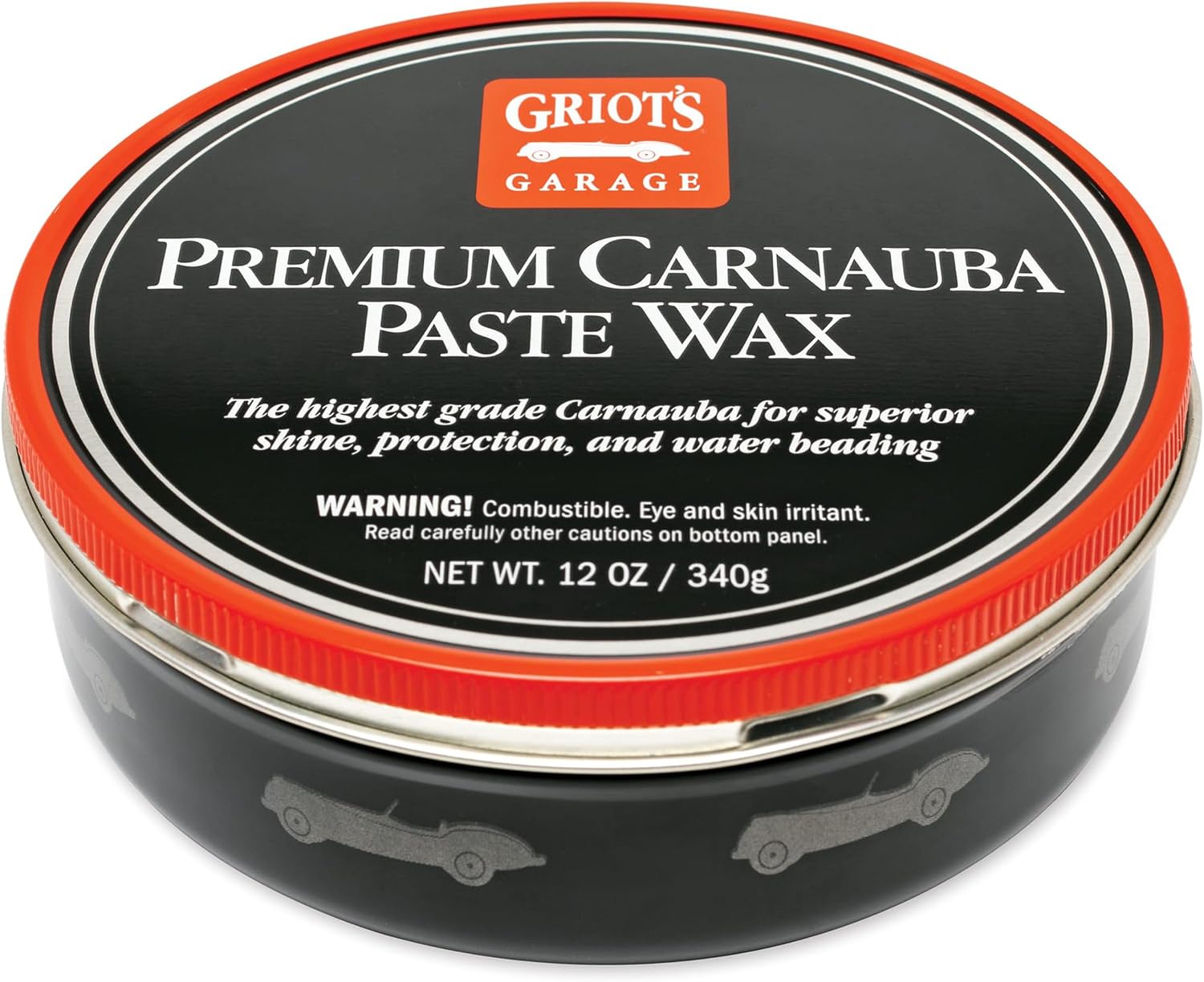 Griot's Garage Premium Carnauba Paste Wax for Cars, Paint Protection and High Gloss Polish, Auto Detailing Supplies, 12 oz, 11029