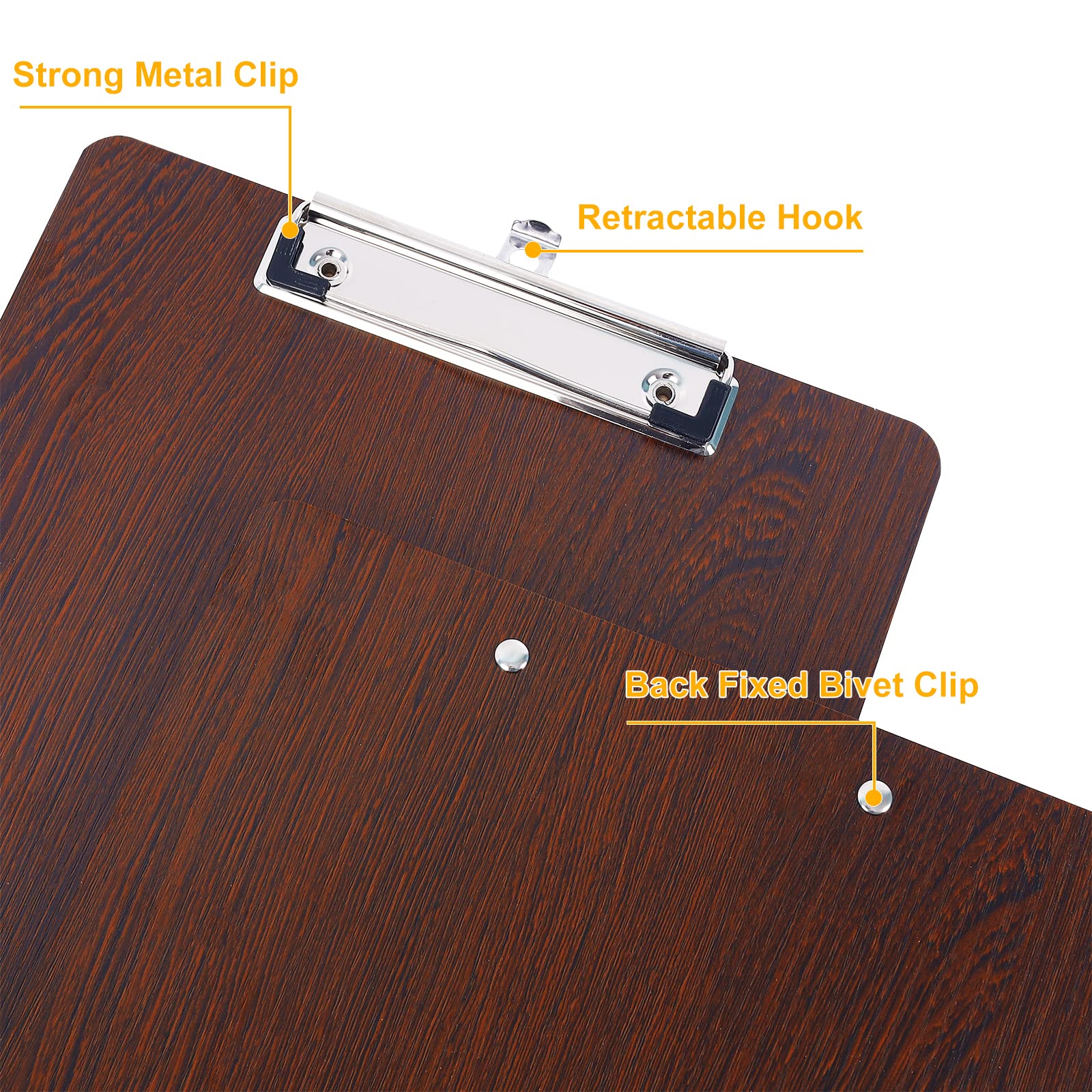 Portablocco In Legno A4 Con Clip - 8 Pezzi, Per Ufficio, Scuola O Ristorante