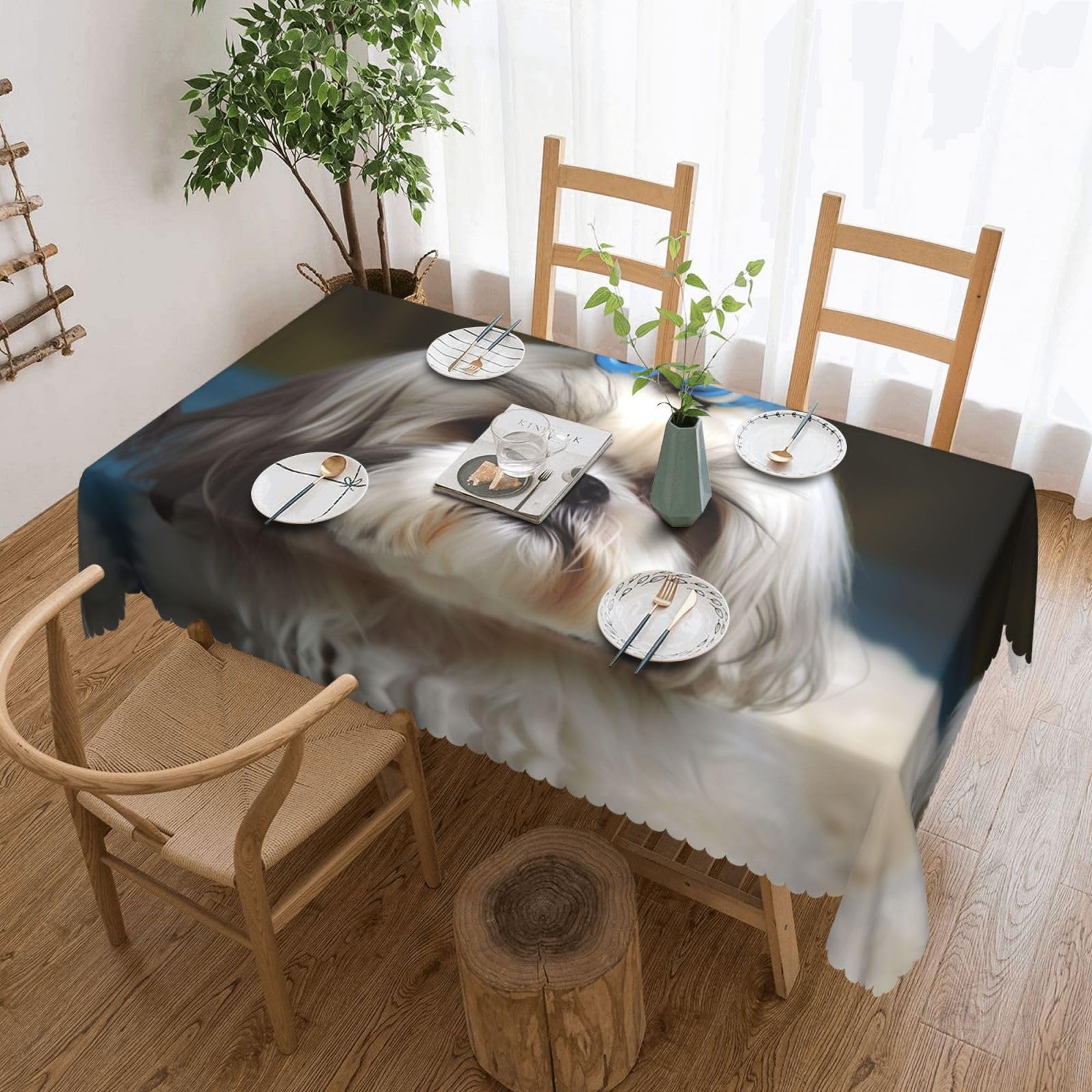 Nappe Shih Tzu anti-tache et imperméable pour protéger la table de cuisine