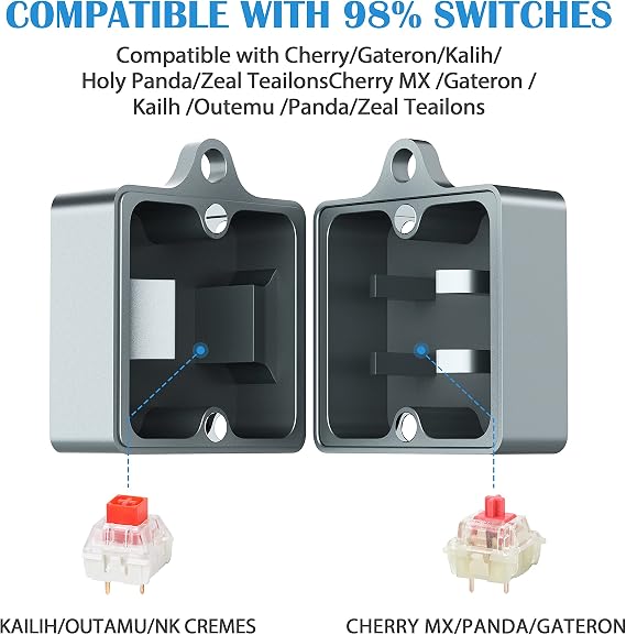 HONKID Switch Opener Aluminum Keyboard Switch Opener for Cherry MX Kailh Box Outemu Akko and Panda Mechanical Switches with Metal Magnet (Grey)