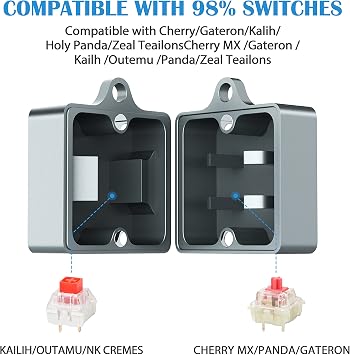 HONKID Switch Opener Aluminum Keyboard Switch Opener for Cherry MX Kailh Box Outemu Akko and Panda Mechanical Switches with Metal Magnet (Grey)