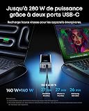 Anker Prime Batterie Externe 26250 mAh, Chargeur Portable 3 Ports, Sortie Max 300 W, Charge Bilatérale, Autorisée en Avion, Application, pour MacBook, iPhone séries 17 16 et Plus (Base Non Incluse) - 3