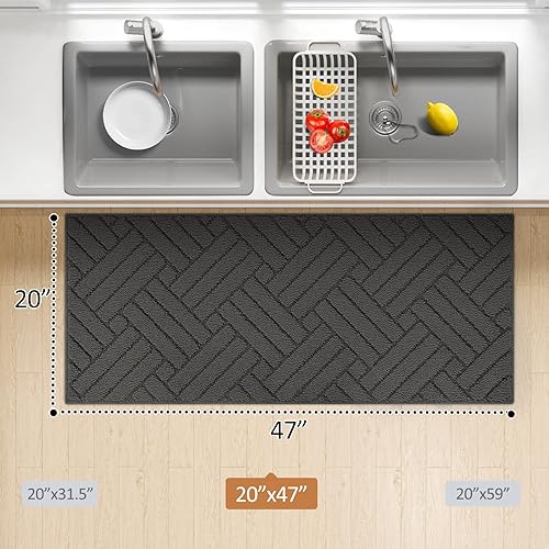 Miniatura 2 de Alfombras de cocina y tapetes para piso, alfombra de pasillo de cocina antideslizante, absorbente, resistente a la suciedad, cómoda alfombra para