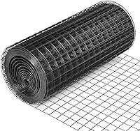 Vista 1 de Fencer Wire Paño de hardware de calibre 16, malla de alambre soldada con revestimiento de vinilo negro, valla de alambre de gallinero, rejilla