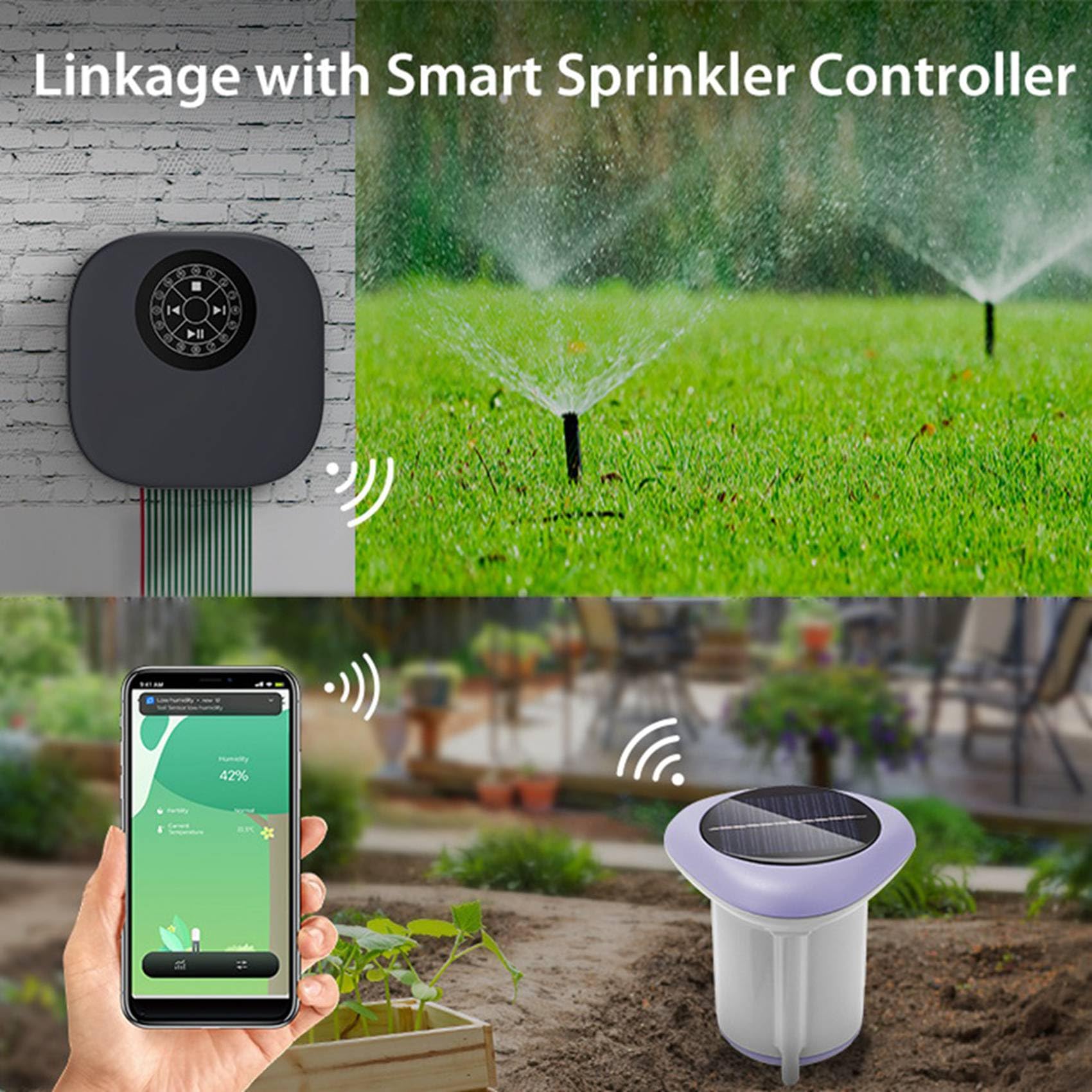 2X Sensore Solare per Terreno Tuya Zigbee per Misurazione Della Temperatura e 'Umidità del Giardinaggio Controllo APP Termometro Digitale per Terreno