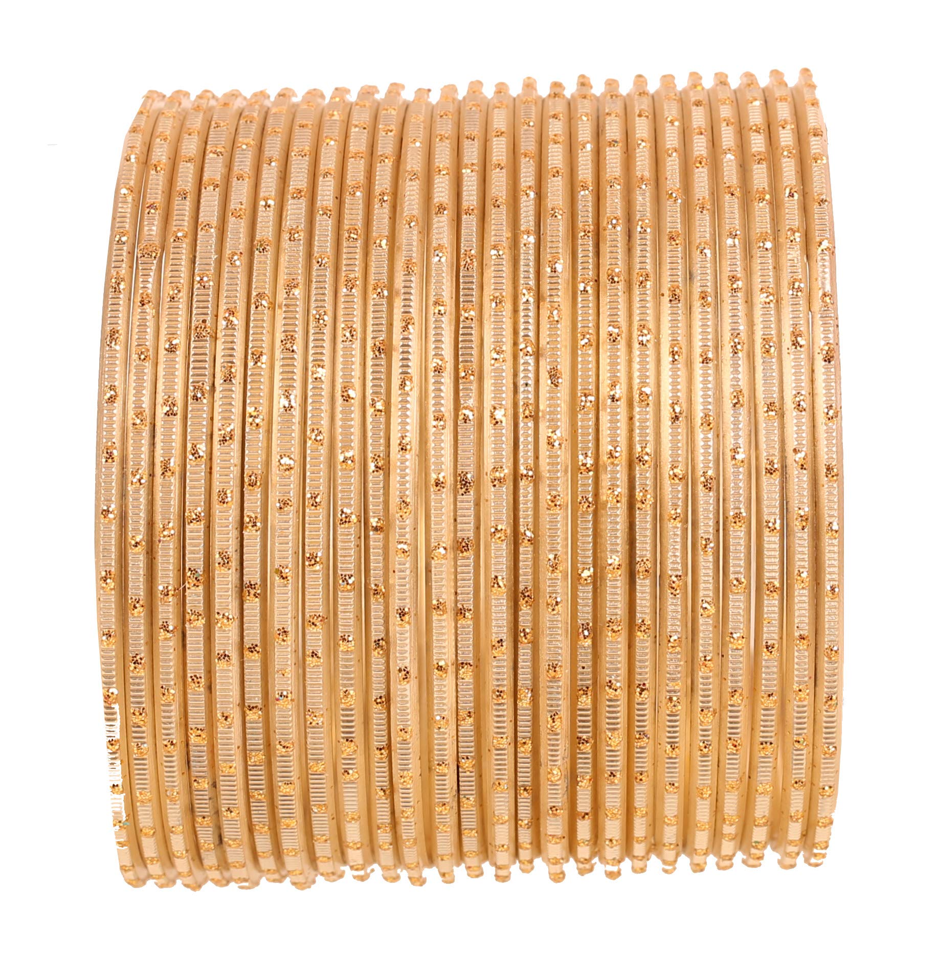 Touchstone Small Indian Bangles for Women Jewelry Indian Size Stackable chudiyan Colorful Fancy churi Set Metal Bracelets Jewellery Golden dots