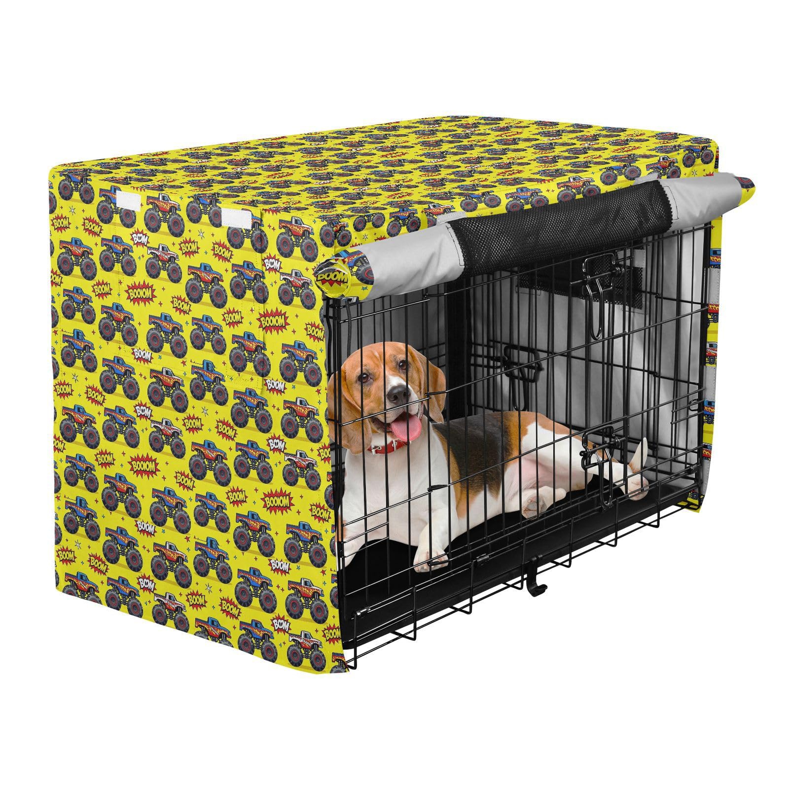 Housse de niche pliable pour balcon jaune vif XL | Protégez votre chien du stress