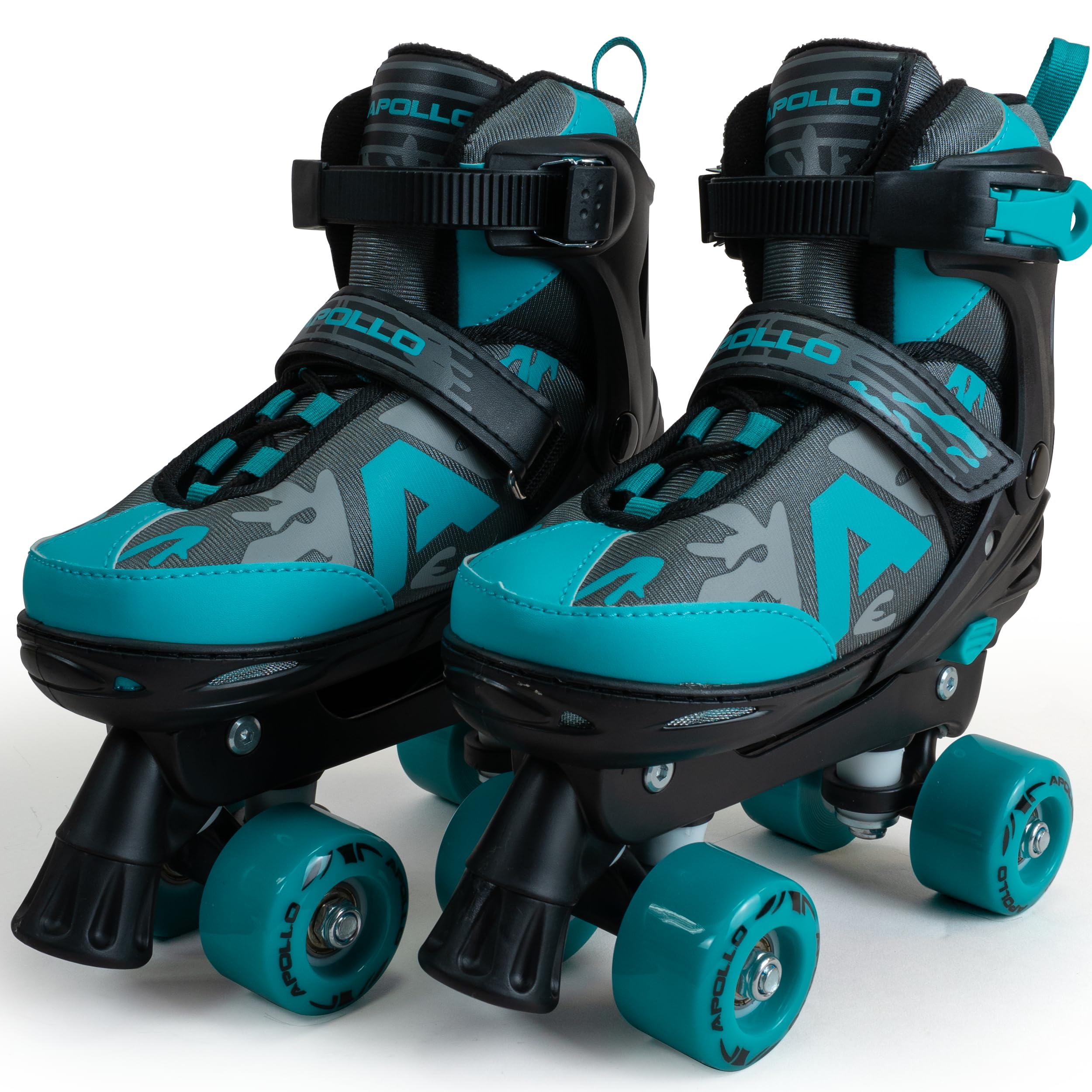 Apollo Champion Adjustable Quad Skate wrotki – regulowane wrotki dla dzieci, wygodne, regulowane rolki LED, dla dziewcząt i chłopców, rozmiary 31-42